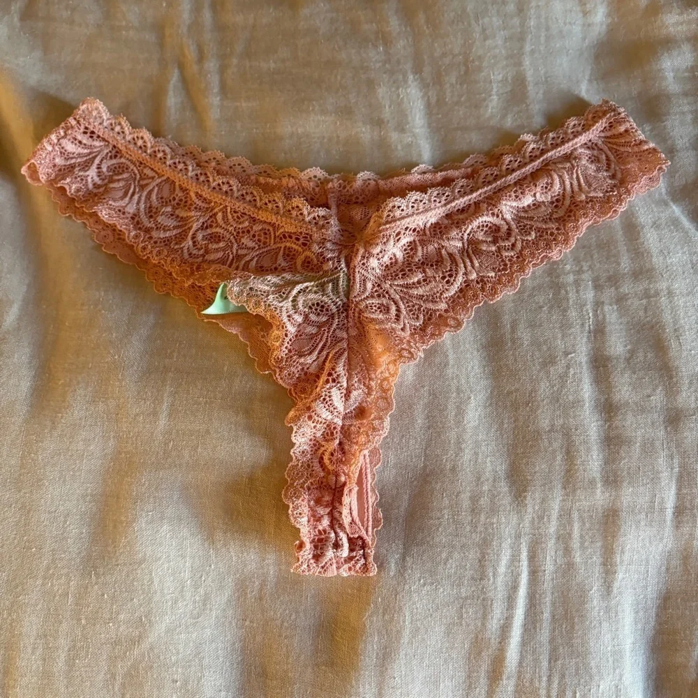 Honeydew Intimates Lace Thong Orange Pink Small